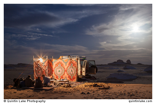 Moonlit Camp in the White Desert, Egypt