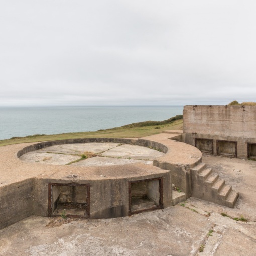 WW2 Emergency Battery, Eastern gun emplacement with shell lockers. Newhaven, Sussex.